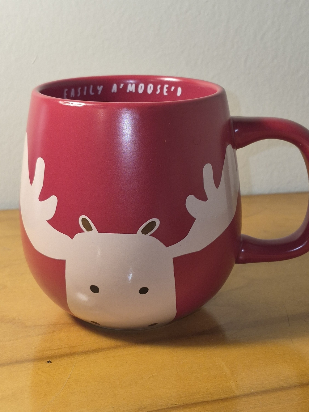 Indigo Pink Moose Ceramic Mug